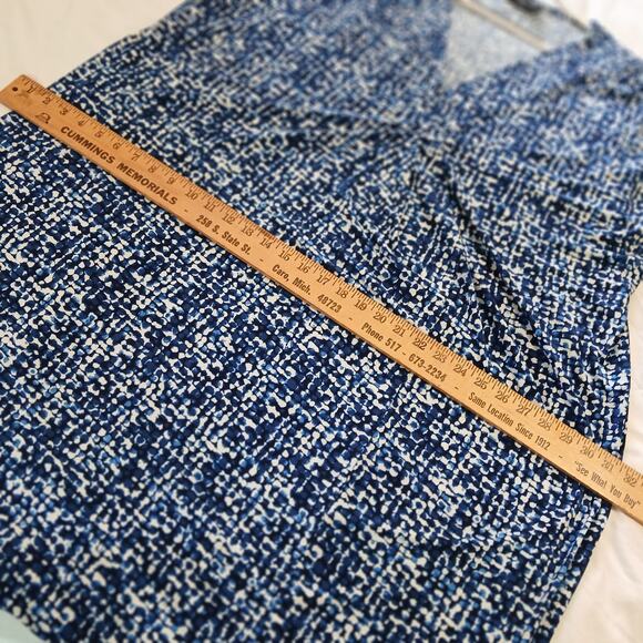 Lane Bryant 26/28 a line swing style blue multi-color geometric print sleeveless - Picture 9 of 11